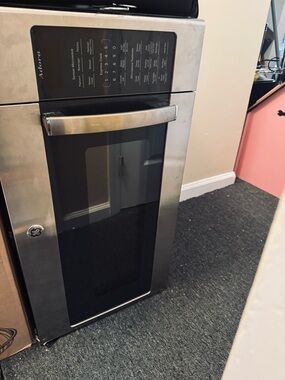 ADORA Stainless Steel and Black Glass Beverage Cooler